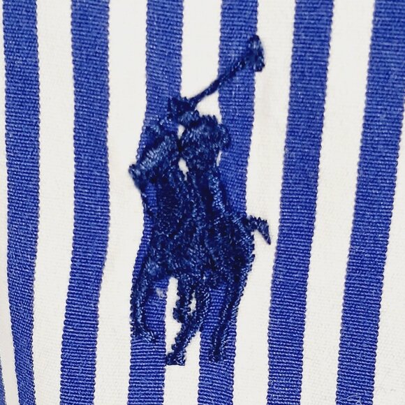 Ralph Lauren Slim Fit Navy & White Pin Stripe Shirt, Cotton , Size 10, Preppy - Picture 3 of 16